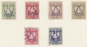 POLAND 1919 Krakow local overprint postage dues - 6 used....................A606