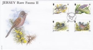 Jersey 2004 Rare Fauna,  set of 4 on FDC