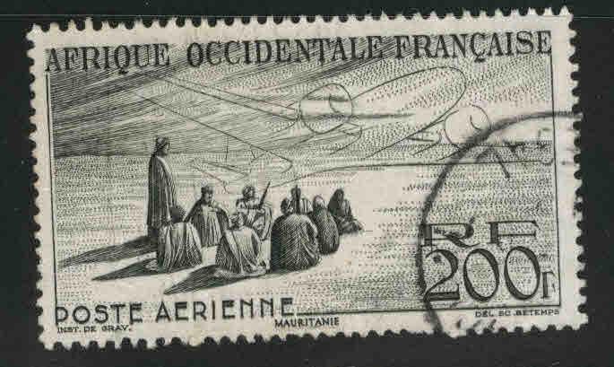 FRENCH West Africa SCOTT C14 used 200fr airmail