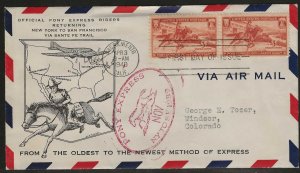 #894 FDC SACRAMENTO CA.  Pony Express 80th Anniversary Unknown Cachet (A763)