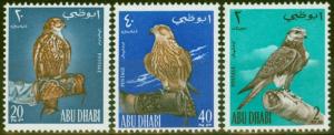 Abu Dhabi 1965 Falconry set of 3 SG12-14 V.F MNH 