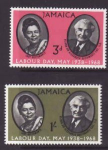 Jamaica-Sc#269-70- id7-unused NH set-Labor Day-1968-