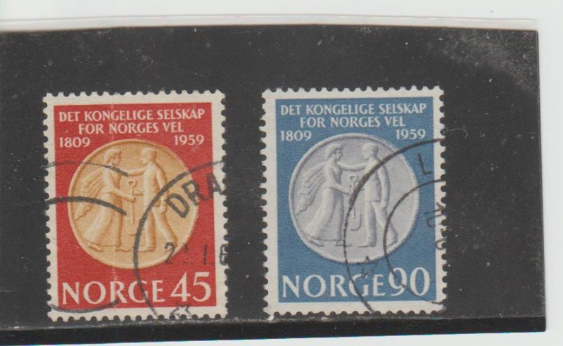 Norway  Scott#  376-377  Used  (!959 Royal Agricultural Society)