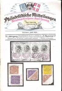 Philatelistische Mitteilungen, Nummer 7, July 1925,