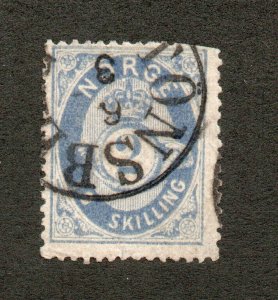 Norway - Sc# 17 Used (few clipped perfs UR cnr)   -    Lot 0923355