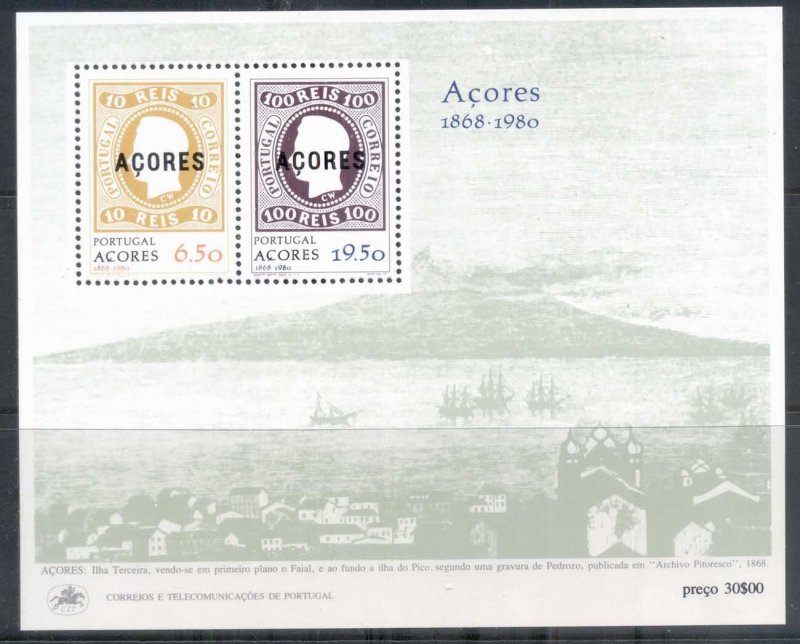 Azores 1980 Stamps on Stamps MS MUH