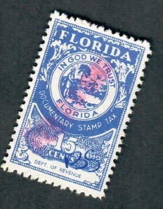Florida 15 cent Documentary used State Revenue single