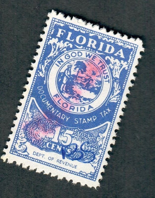 Florida 15 cent Documentary used State Revenue single