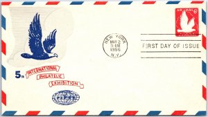 US FIRST DAY COVER 6c AIRMAIL FIPEX EMBOSSED ENVLOPE WITH EVENT CACHET 1956