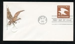 US U594 C rate Envelope Domestic Mail UA Farnam (HF) cachet FDC