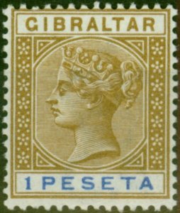 Gibraltar 1895 1p Bistre & Ultramarine SG31 Fine VLMM