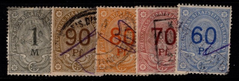 Germany Late 1800s 5 Railway Stamps Used - S39680