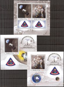 Congo 2018 Space Mission Apollo 8 3 S/S MNH