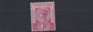 CAYMAN ISLANDS  1900  S G 2  1D  ROSE CARMINE    MH 