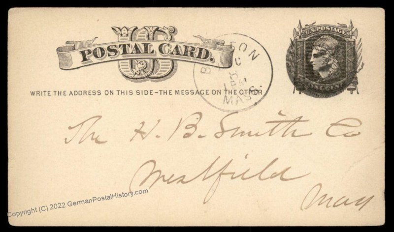 USA 1800s Boston Mass Negative Numeral 8 Fancy Cancel Cover 94954