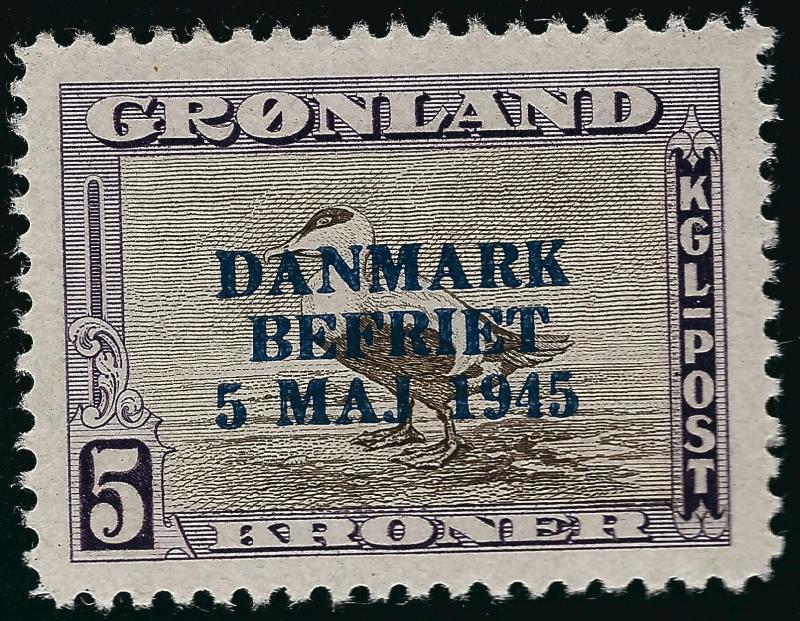 Greenland Iconic Overprint SC#27 Mint OG  VF...chance to buy individually!!