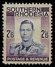 Southern Rhodesia #53 Used VLH; 2sh 6p George VI (1937) (2)