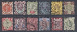 Great Britain Sc 111-122 used 1887-1892 Queen Victoria Jubilee definitives, VF