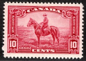 223 Scott - 10c carmine rose, VF, MLHOG, RCMP, Canada Postage Stamp