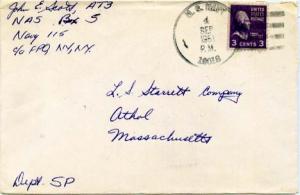 United States Fleet Post Office 3c Jefferson Prexie 1951 U.S. Navy, 10018 Gua...