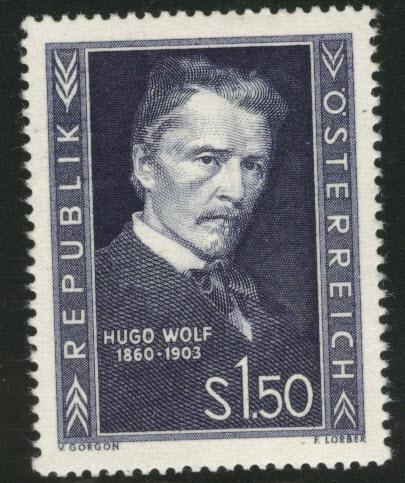 Austria Scott 587 MNH** 1953 Hugo Wolf composer stamp CV$8
