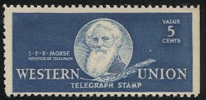 US 1940 Sc 16T101 MNH/DG 5c Western Union Telegraph Co., VF, Morse