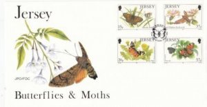 Jersey 1991 Butterflies and Moths FDC special cancel Unaddressed VGC