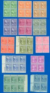 Scott #803//834 PREXIES, Blocks & PB's & Singles, Mint-NH & 1 LH, SCV $233! (SK)