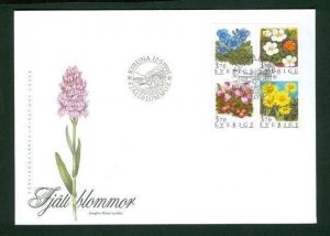 Sweden. FDC 1995 Cachet.  Mountain Flowers