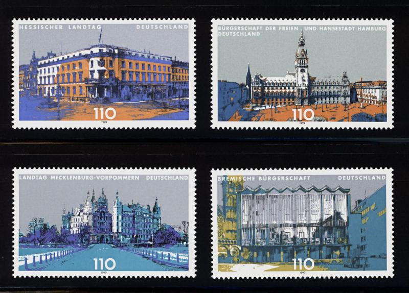 Germany Sc# 2027, 2029-31 1999 Parliament Buildings MNH