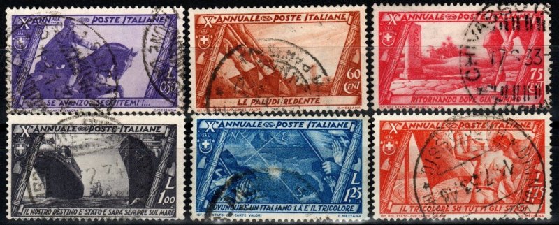 Italy #297-302  F-VF Used CV $22.50  (X1314)