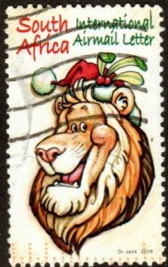 South Africa 1366 - Used - (4.40r) Lion as Santa (2006) (cv $1.40)