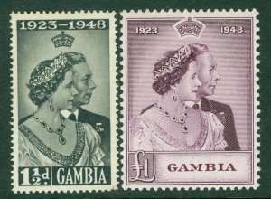 SG 164/5. 1948 Silver wedding set of Gambia. Fine unmounted mint CAT £21
