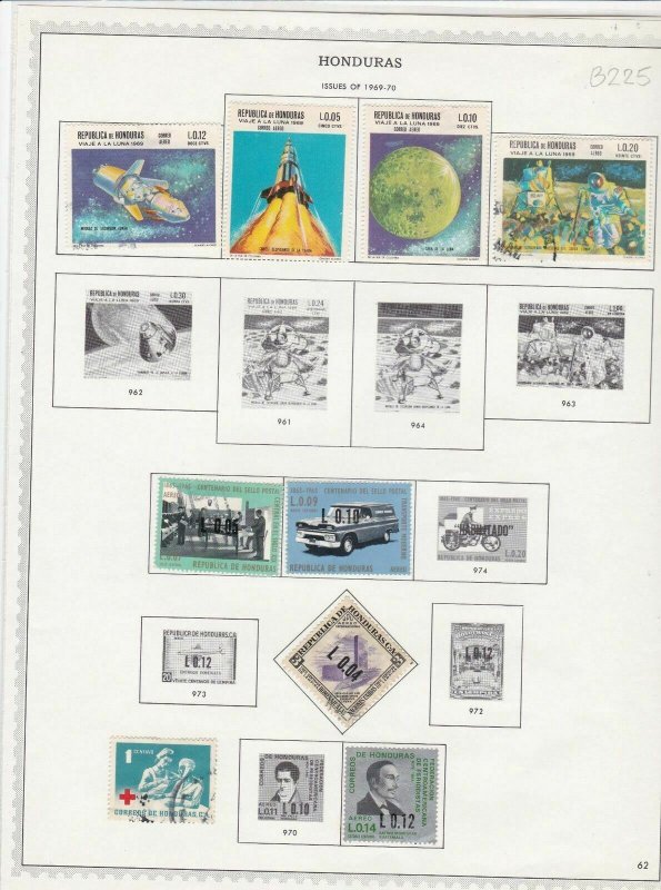 honduras issues of 1967/68 & 1969/70 stamps sheet ref 17801