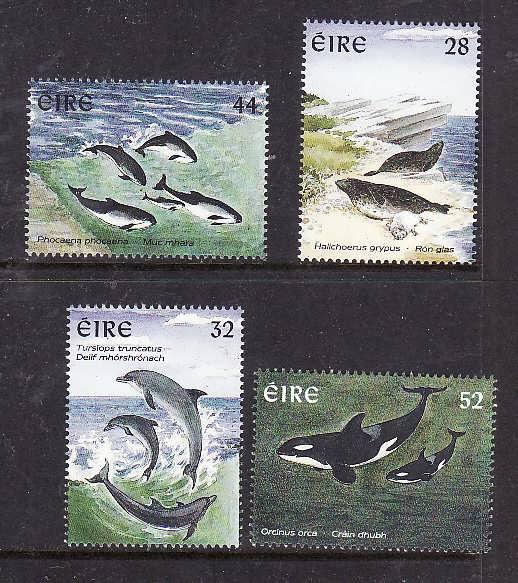 Ireland-Sc#1052a-unused NH stamps from souvenir sheet-Marine Mammals-Fish-Seals-