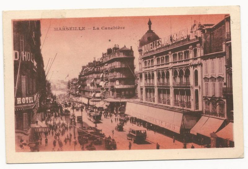 France Scott #B77 on Post Card Marseille La Canebiere 1938