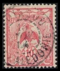 NEW CALEDONIA 1905 10c #93 USED, BIRD KAGU CV $1.25