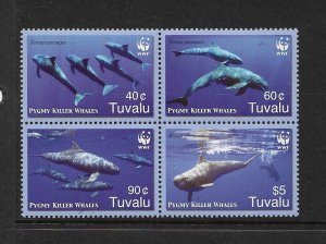 WHALES - TUVALU #1022  PYGMY KILLER WHALES  WWF  MNH