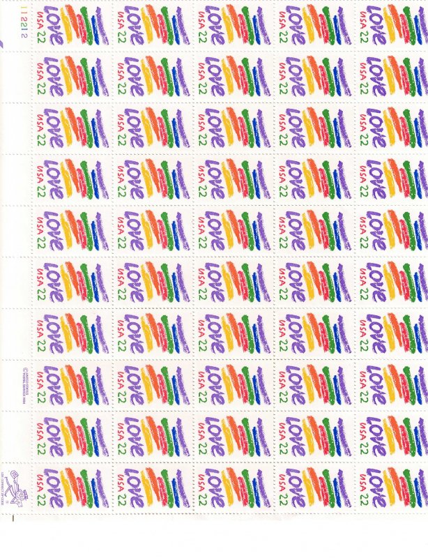 US Mint Sheet. Scott # 2143, MNH, Face = $ 11.00. Lot 230732 -15