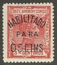 Elobey, Annobon & Corisco 55 mint, lightly hinged, crease. 1907.  (S1406)