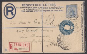 Trinidad & Tobago - Nov 29, 1923 Registered Cover to States