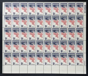 Scott 1249 REGISTER - VOTE Sheet of 50 US 5¢ Stamps MNH 1964