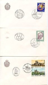 SAN MARINO GROUP OF TWELVE 1983  OFFICIAL FIRST DAY COVERS 