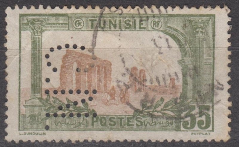Tunisia Scott #43 1906 Used Perfin