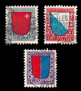 Switzerland 1920 Sc B15-17 uvf