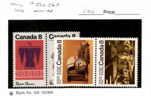 Canada, Postage Stamp, #566-569 Mint NH, 1972 Indian (AC)