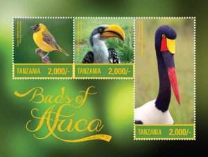 Tanzania 2015 - Birds Of Africa - Sheet of 3 Stamps - MNH