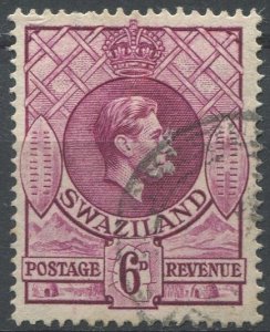 Swaziland Sc#33 Used, 6p rose vio, King George VI Issue (1938) (1938)