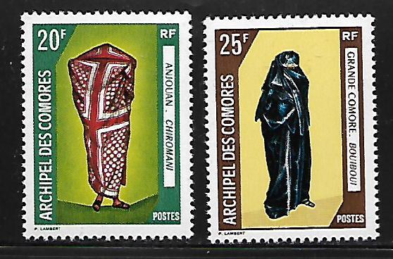 COMORO ISLANDS 85-86 MNH CHIROMANI COSTUMES 1970 SET