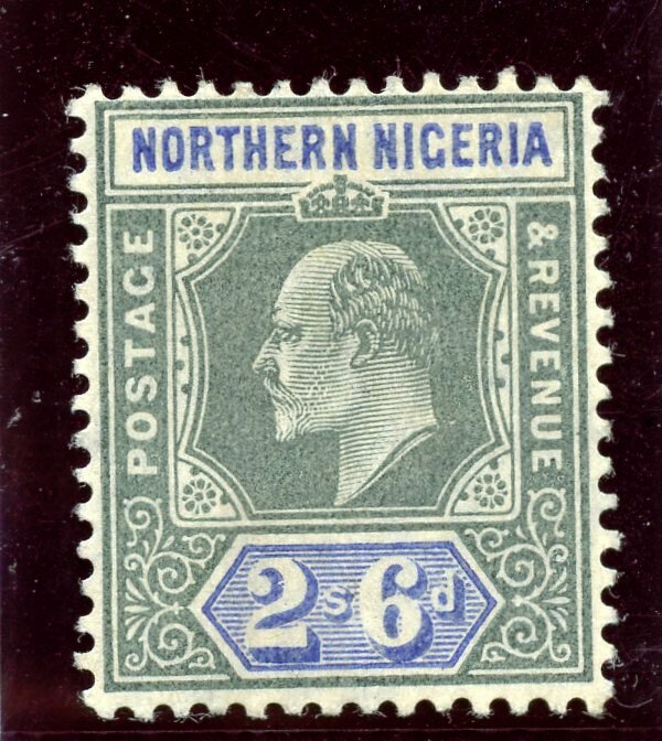 Northern Nigeria 1905 KEVII 2s 6d green & ultramarine (O) MLH. SG 27.